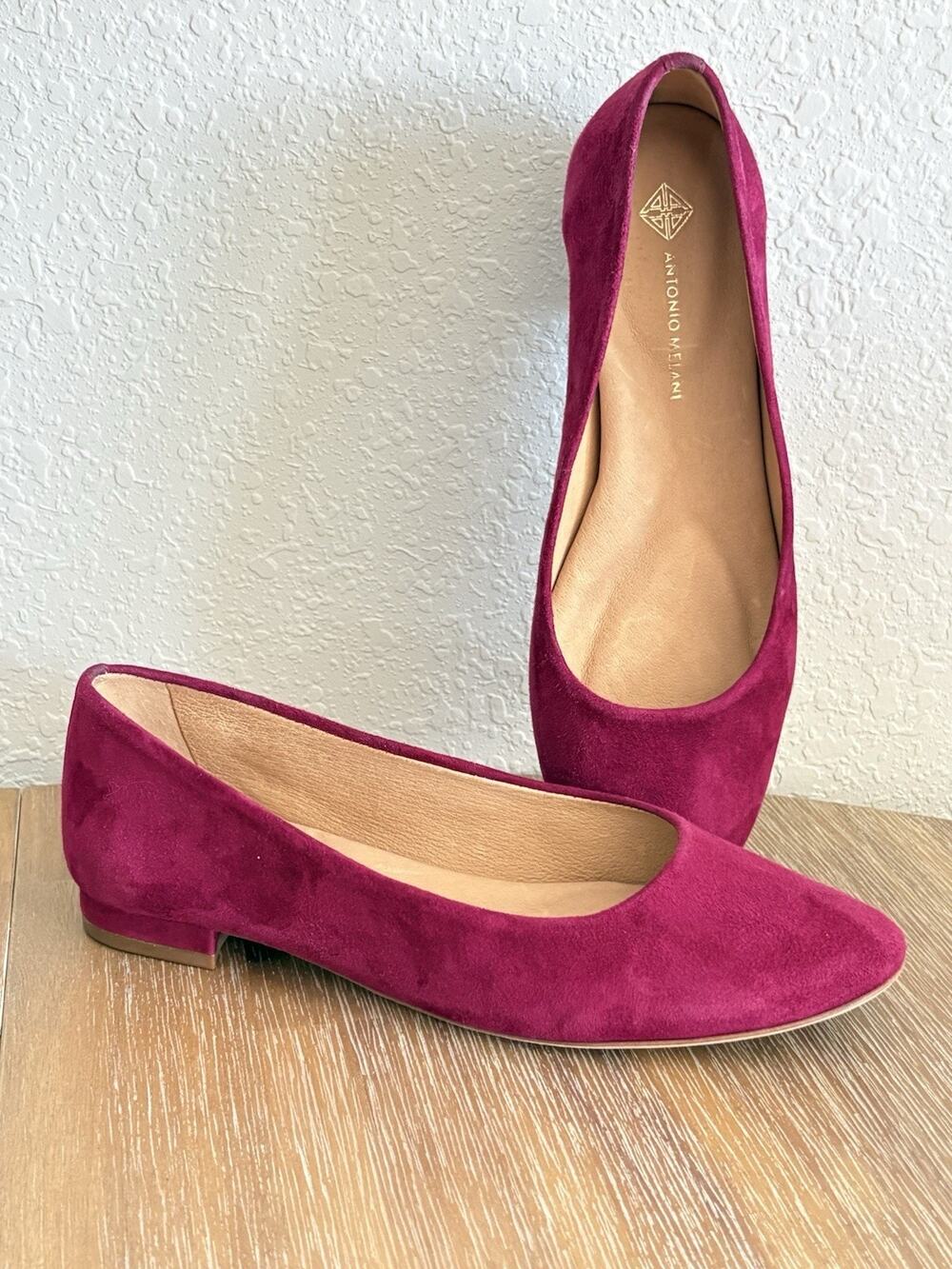 Antonio Melani Women’s Ballet Flats Size 6.5 Fuchsia Pink Suede Leather Brazil